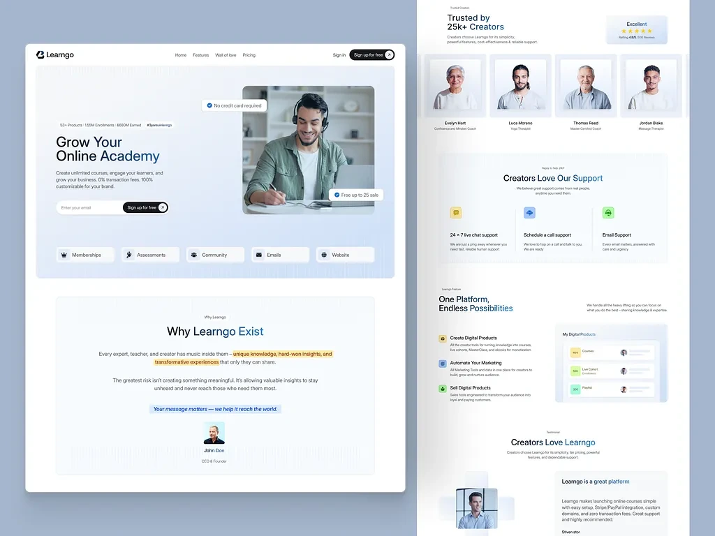 Learngo Online Learning Platform Design