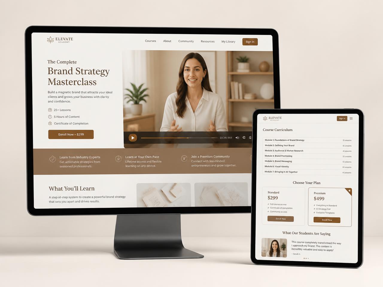 Elevate Academy — Masterclass Course Site